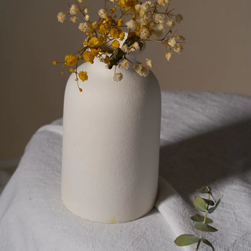 Simple Ceramic Vase quality vase with dried flowers, showcasing minimal design and elegance for home decor.