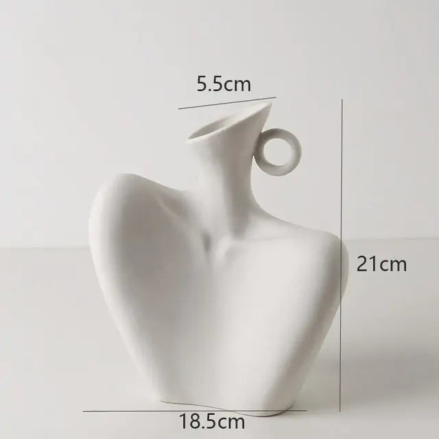 Sculpture vase used as modern home ornament