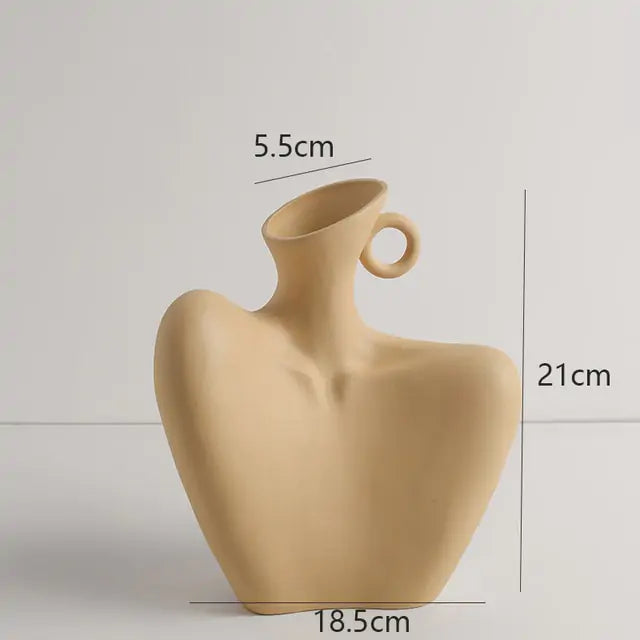 Sculpture vase used as modern home ornament