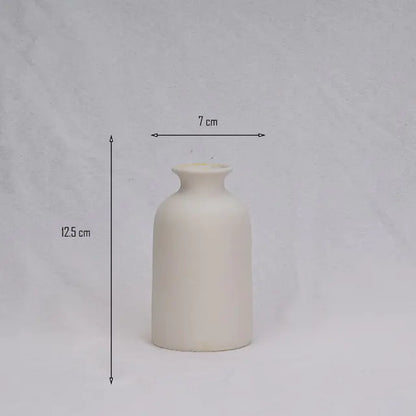 Simple Ceramic Vase quality vase dimensions 7 cm width and 12.5 cm height on a neutral background