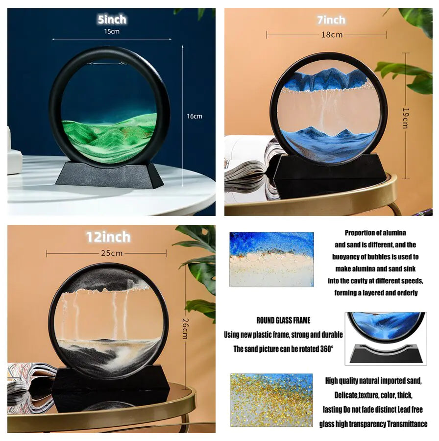 3D Moving Sand Art Decorations